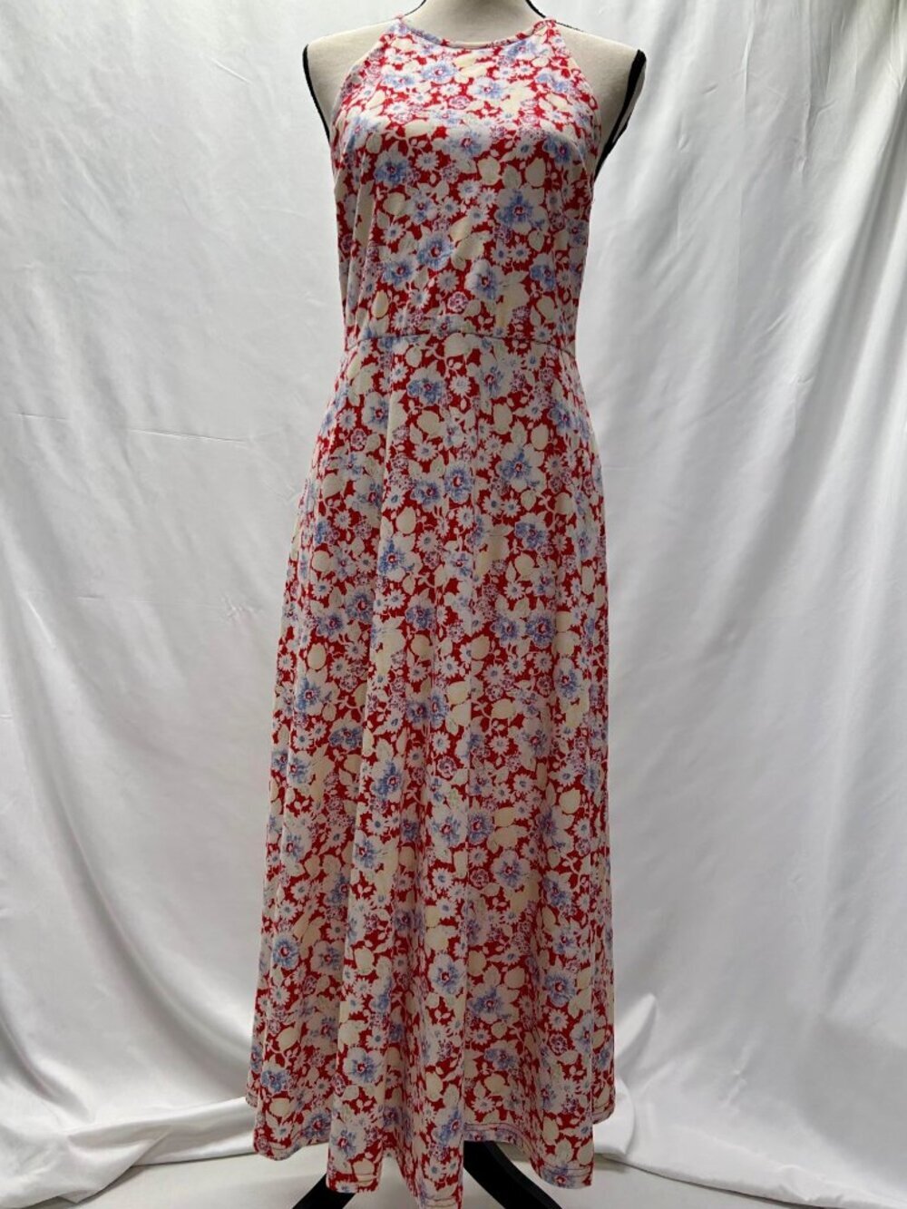 Chaps NWT Floral Halter Midi Dress Size M Cottage, Vacation - Picture 16 of 16